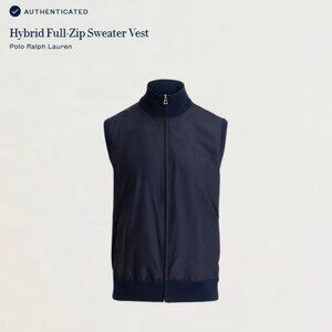 Polo Ralph Lauren Hybrid Full-Zip Sweater Vest | Medium/Navy | NWT